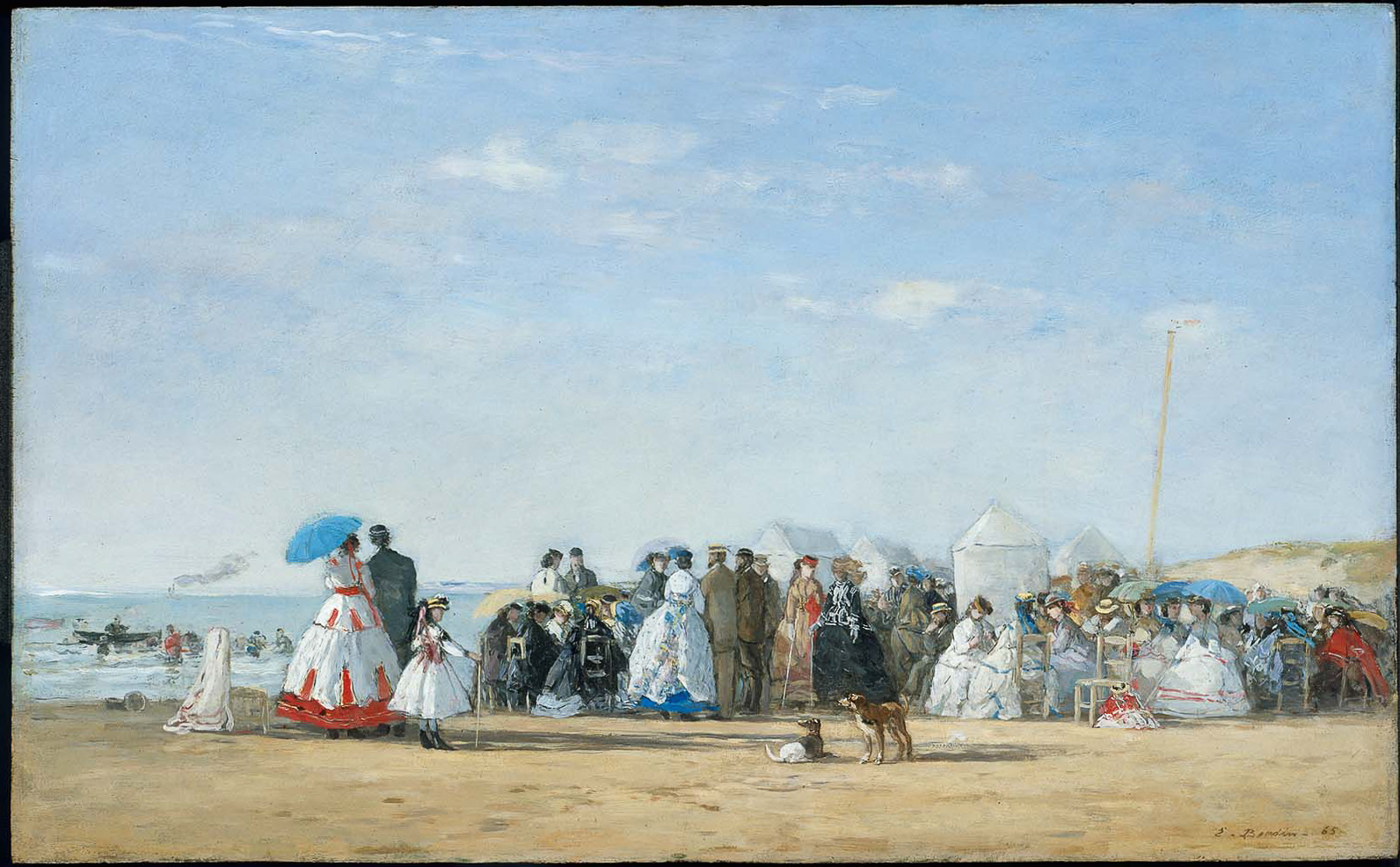 Fashionable Figures on the Beach. Eugene Boudin.